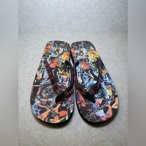 BC Footwear Women's Graphic Colorful Y2K Platform Flip Flop Sandals Size 8 NWOT